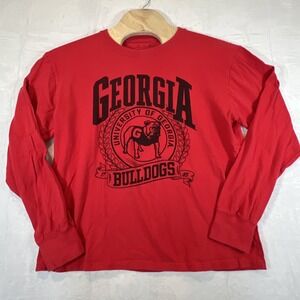UGA Georgia Bulldogs Long Sleeve T-Shirt Mens Large Pressbox Red Football